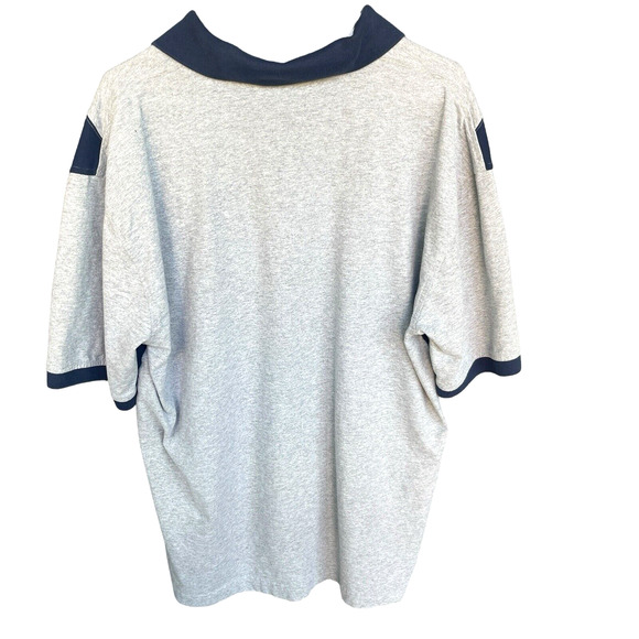 Tommy Hilfiger Mens Polo Shirt XXL 2X Gray Blue Embroidered Logo Crest Y2K - Picture 2 of 9